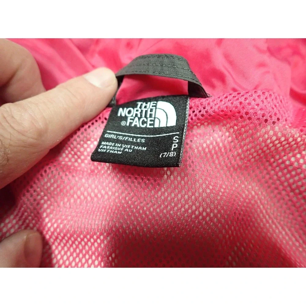 The North Face Rain Jacket Girls 7/8 Navy Grey Good Packable Waterproof DryVent